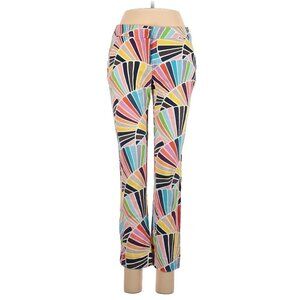 Trina Turk Multicolor Abstract Fan Print Mid Rise Ankle Cropped Boho Pants